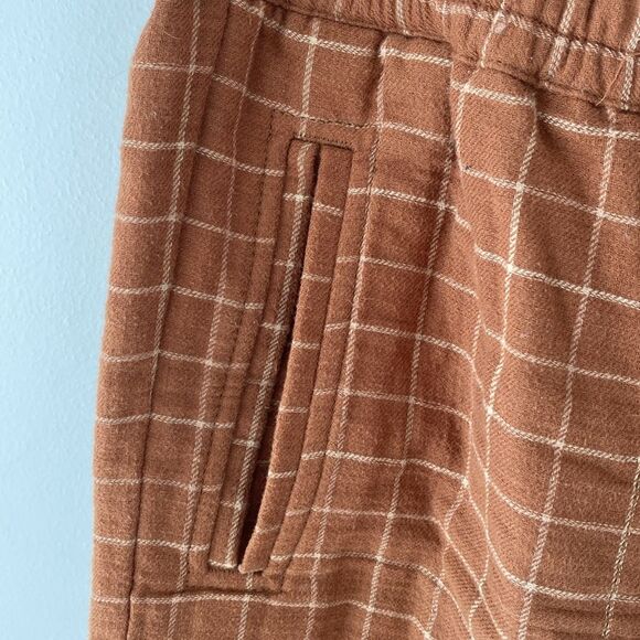 Madewell Brown Wide Legged Checkered Flannels Pants Pockets - Gently Used - Picture 5 of 14